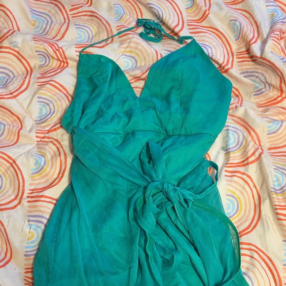 Green High Low Dress - Picture 3 of 4
